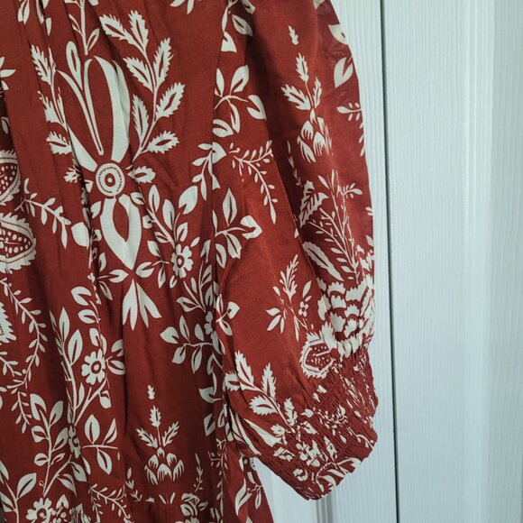 NWT PETITIE MENDIGOTE Romy Midi Dress in Terra Color - Picture 7 of 7